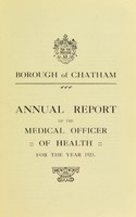 view [Report 1923] / Medical Officer of Health, Chatham Borough.