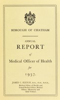 view [Report 1937] / Medical Officer of Health, Chatham Borough.