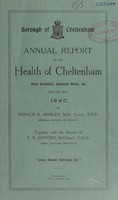 view [Report 1940] / Medical Officer of Health, Cheltenham Borough.