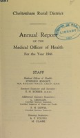 view [Report 1946] / Medical Officer of Health, Cheltenham (Union) R.D.C.