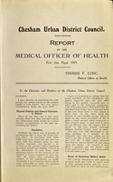 view [Report 1919] / Medical Officer of Health, Chesham U.D.C.