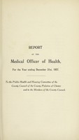 view [Report 1927] / Medical Officer of Health, County Council of the Palatine of Chester / Cheshire County Council.