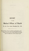 view [Report 1931] / Medical Officer of Health, County Council of the Palatine of Chester / Cheshire County Council.