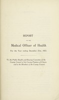 view [Report 1933] / Medical Officer of Health, County Council of the Palatine of Chester / Cheshire County Council.