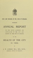 view [Report 1933] / Medical Officer of Health, Chester City & County Borough.