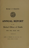 view [Report 1929] / Medical Officer of Health, Chesterfield Borough.