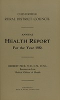 view [Report 1920] / Medical Officer of Health, Chesterfield R.D.C.