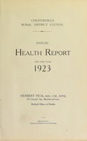 view [Report 1923] / Medical Officer of Health, Chesterfield R.D.C.