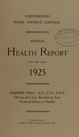 view [Report 1925] / Medical Officer of Health, Chesterfield R.D.C.