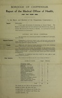 view [Report 1920] / Medical Officer of Health, Chippenham Borough.