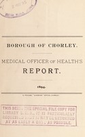 view [Report 1894] / Medical Officer of Health, Chorley R.D.C.