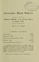 view [Report 1925] / Medical Officer of Health, Cirencester R.D.C.