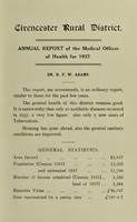 view [Report 1937] / Medical Officer of Health, Cirencester R.D.C.