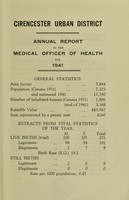 view [Report 1941] / Medical Officer of Health, Cirencester U.D.C.