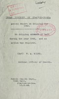 view [Report 1942] / Port Medical Officer of Health, Clacton U.D.C. Port Health and Riparian Authorities.