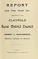 view [Report 1911] / Medical Officer of Health, Claypole R.D.C.