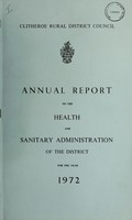 view [Report 1972] / Medical Officer of Health, Clitheroe R.D.C.