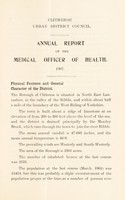 view [Report 1907] / Medical Officer of Health, Clitheroe U.D.C. / Borough.