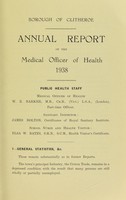 view [Report 1938] / Medical Officer of Health, Clitheroe U.D.C. / Borough.