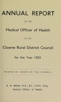 view [Report 1953] / Medical Officer of Health, Clowne / Clown R.D.C.