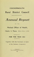 view [Report 1941] / Medical Officer of Health, Cockermouth R.D.C.