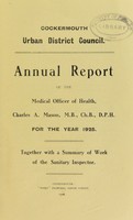 view [Report 1925] / Medical Officer of Health, Cockermouth U.D.C.