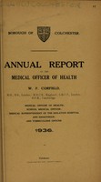 view [Report 1936] / Medical Officer of Health, Colchester Borough.