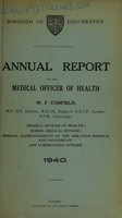 view [Report 1940] / Medical Officer of Health, Colchester Borough.