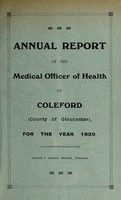 view [Report 1920] / Medical Officer of Health, Coleford U.D.C.