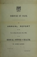 view [Report 1895] / Medical Officer of Health, Colne U.D.C. / Borough.