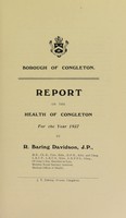 view [Report 1937] / Medical Officer of Health, Congleton Borough.