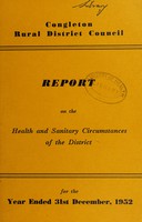 view [Report 1952] / Medical Officer of Health, Congleton R.D.C.