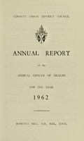 view [Report 1962] / Medical Officer of Health, Consett U.D.C.