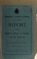 view [Report 1923] / Sanitary Committee [- Medical Officer of Health], Cornwall County Council.