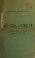 view [Report 1938] / Sanitary Committee [- Medical Officer of Health], Cornwall County Council.