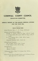 view [Report 1933] / School Health Service, Cornwall County Council.