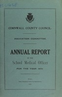 view [Report 1935] / School Health Service, Cornwall County Council.