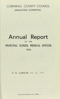 view [Report 1954] / School Health Service, Cornwall County Council.