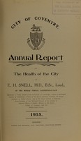 view [Report 1915] / Medical Officer of Health, Coventry County & City.