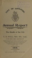 view [Report 1919] / Medical Officer of Health, Coventry County & City.