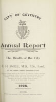 view [Report 1926] / Medical Officer of Health, Coventry County & City.