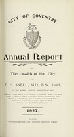 view [Report 1927] / Medical Officer of Health, Coventry County & City.
