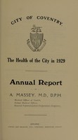 view [Report 1929] / Medical Officer of Health, Coventry County & City.