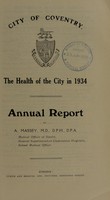 view [Report 1934] / Medical Officer of Health, Coventry County & City.