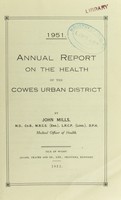 view [Report 1951] / Medical Officer of Health, Cowes U.D.C.