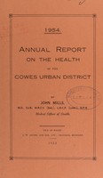 view [Report 1954] / Medical Officer of Health, Cowes U.D.C.