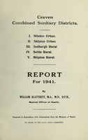 view [Report 1941] / Medical Officer of Health, Craven (Combined) Sanitary Districts.