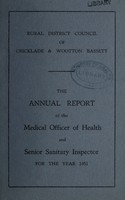 view [Report 1951] / Medical Officer of Health, Cricklade & Wootton Bassett R.D.C.