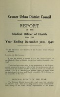 view [Report 1948] / Medical Officer of Health, Cromer U.D.C.