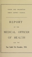 view [Report 1954] / Medical Officer of Health, Crook & Willington U.D.C.